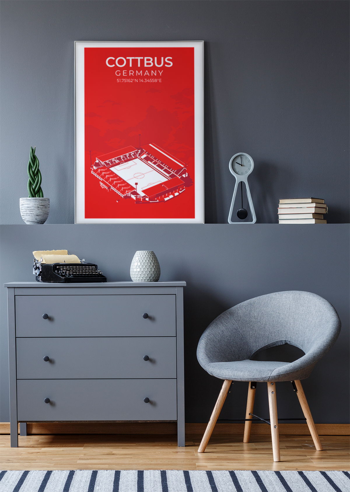 Stadion Illustration Poster Cottbus