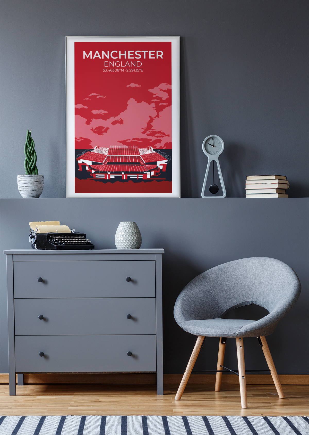 Stadion Illustration Poster Manchester