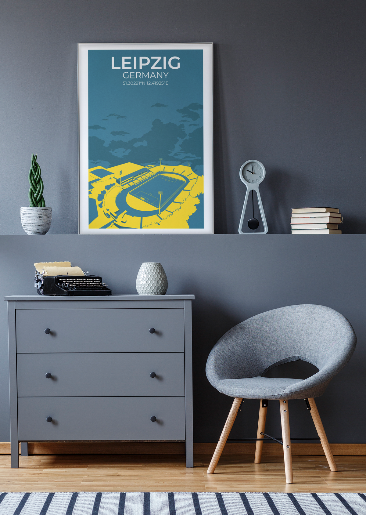 Stadion Illustration Poster Leipzig