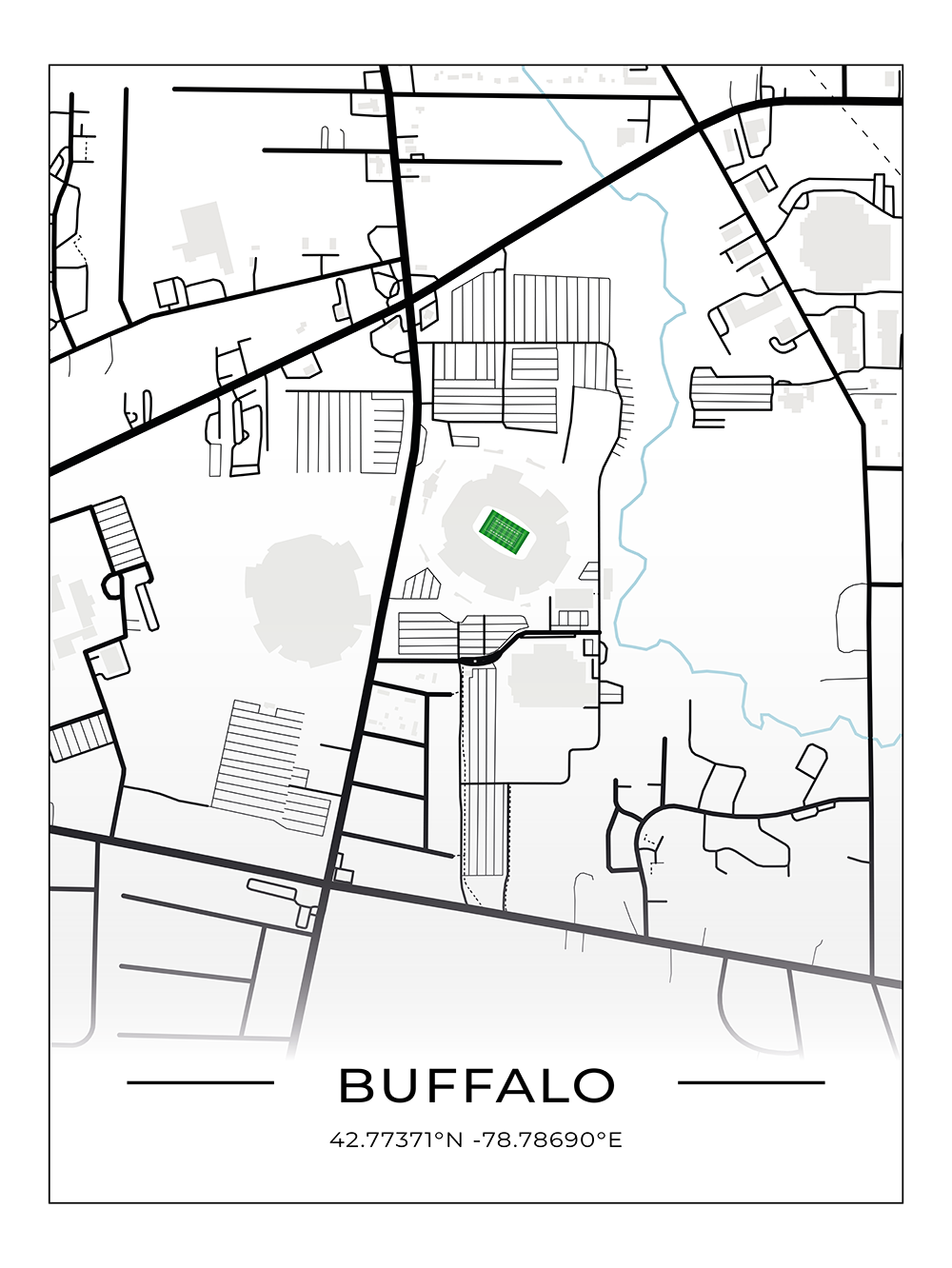 Football Stadion Map Poster Buffalo