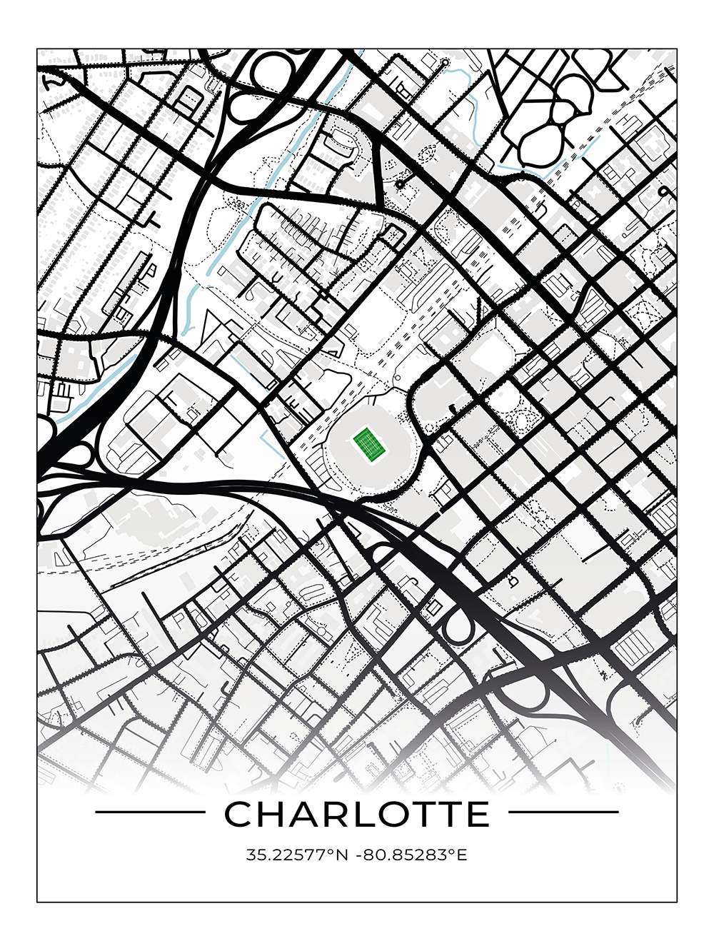 Football Stadion Map Poster Carolina