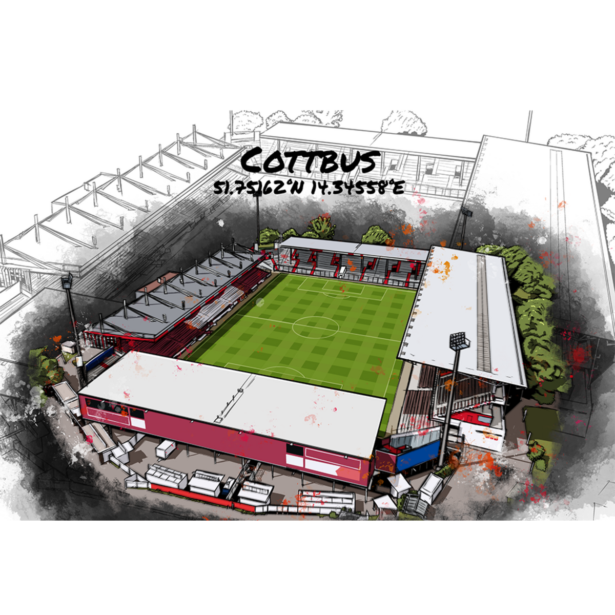 Stadion Poster Cottbus Art Print