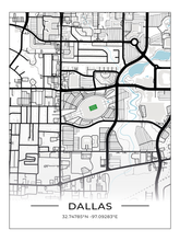 Football Stadion Map Poster Dallas