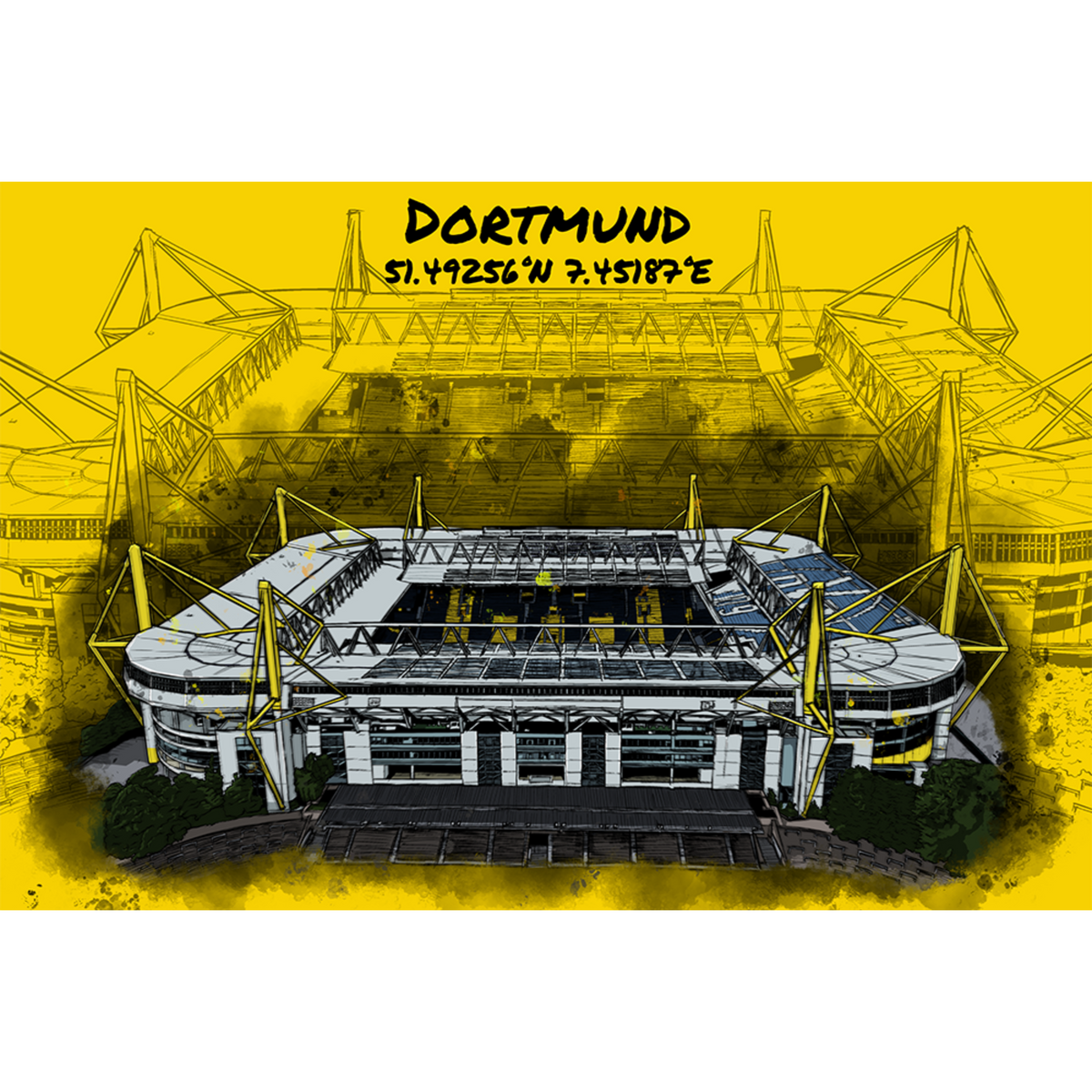 Stadion Poster Dortmund Art Print