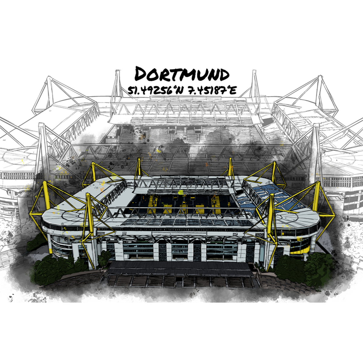Stadion Poster Dortmund Art Print