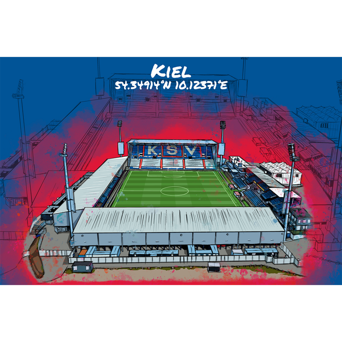 Stadion Poster Kiel Art Print