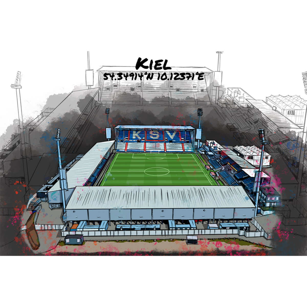 Stadion Poster Kiel Art Print