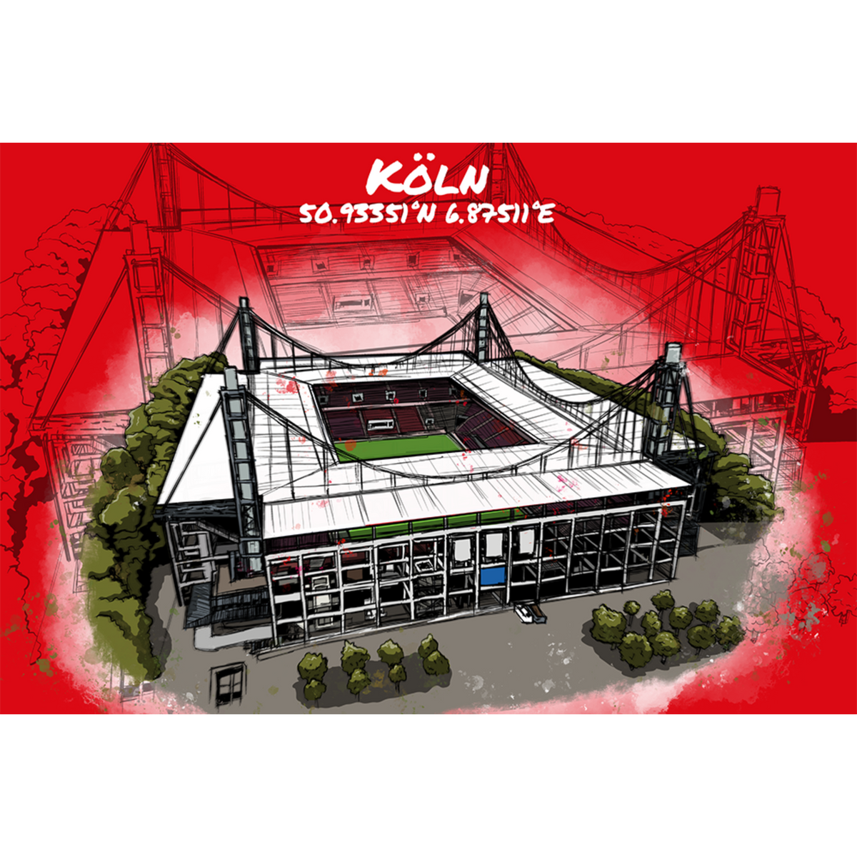 Stadion Poster Köln Art Print