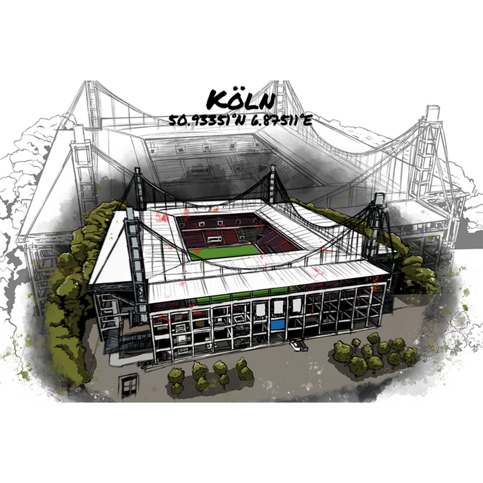 Stadion Poster Köln Art Print