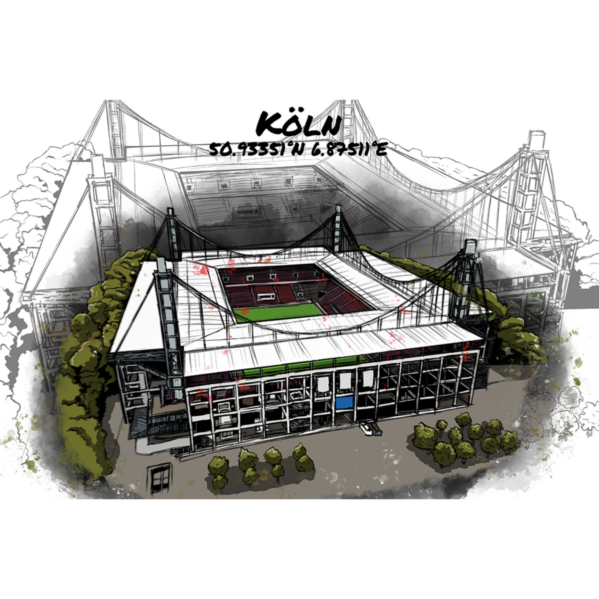 Stadion Poster Köln Art Print