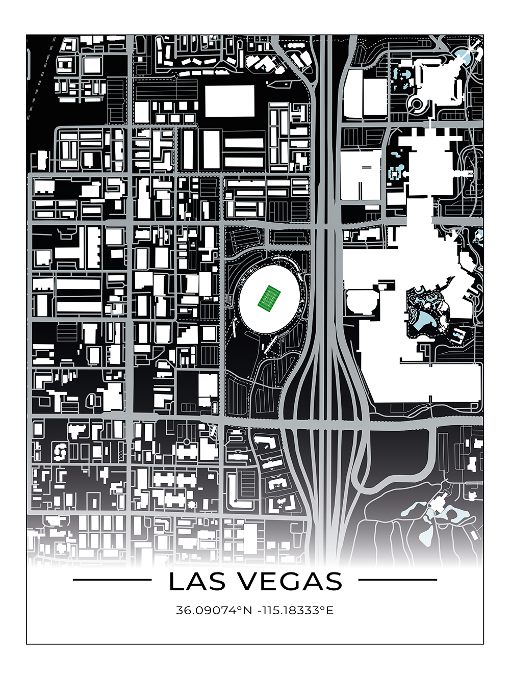 Football Stadion Map Poster Las Vegas