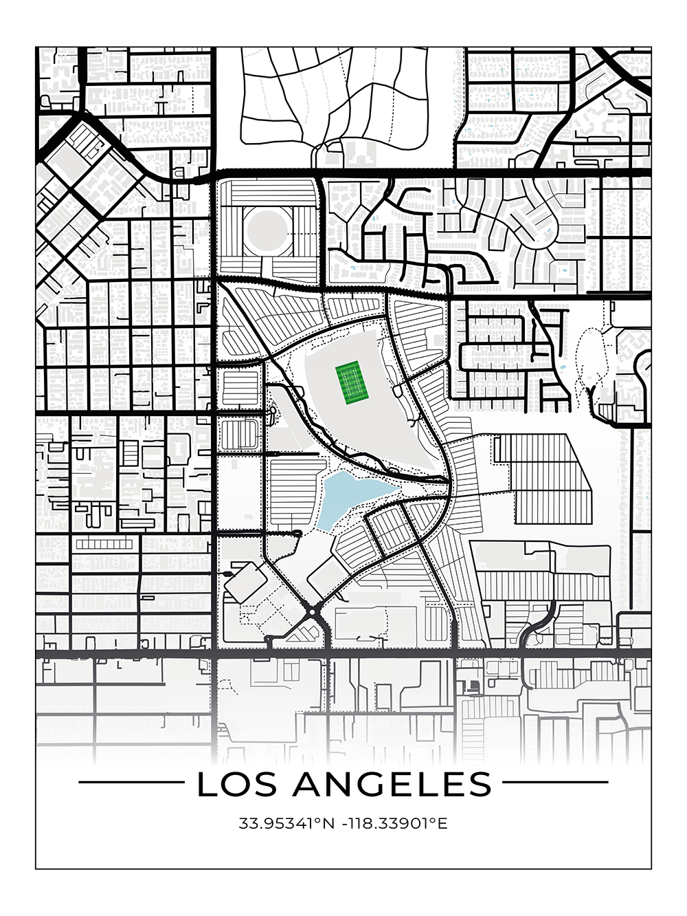 Football Stadion Map Poster Los Angeles
