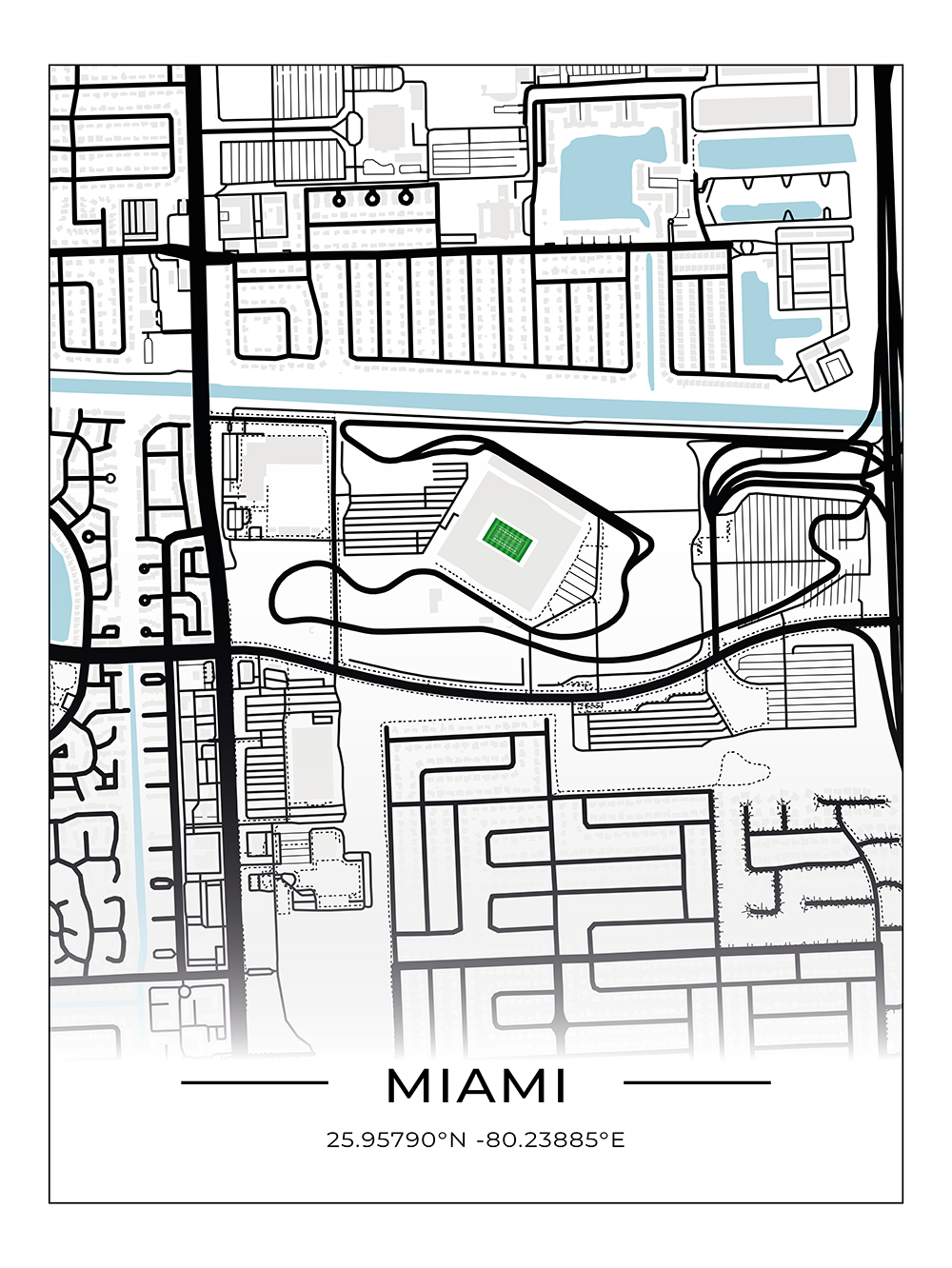 Football Stadion Map Poster Miami