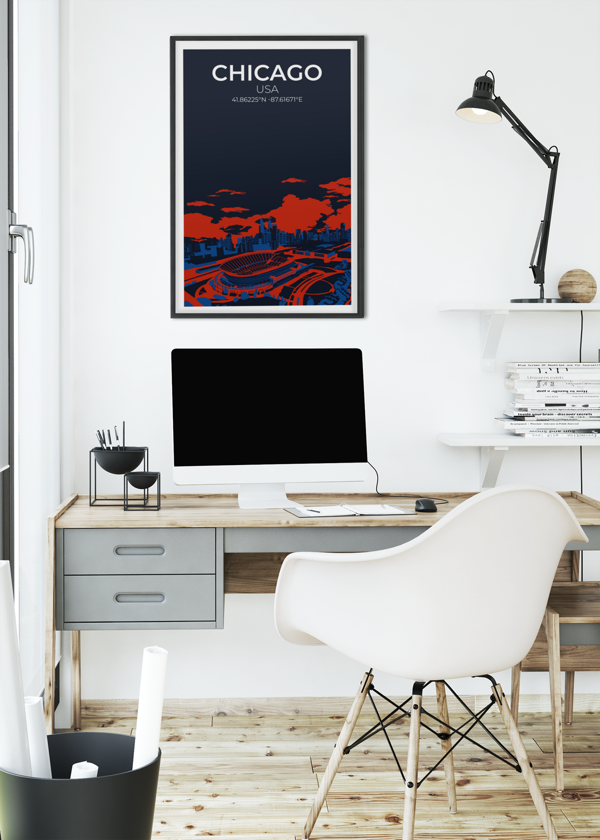 Stadion Illustration Poster Chicago