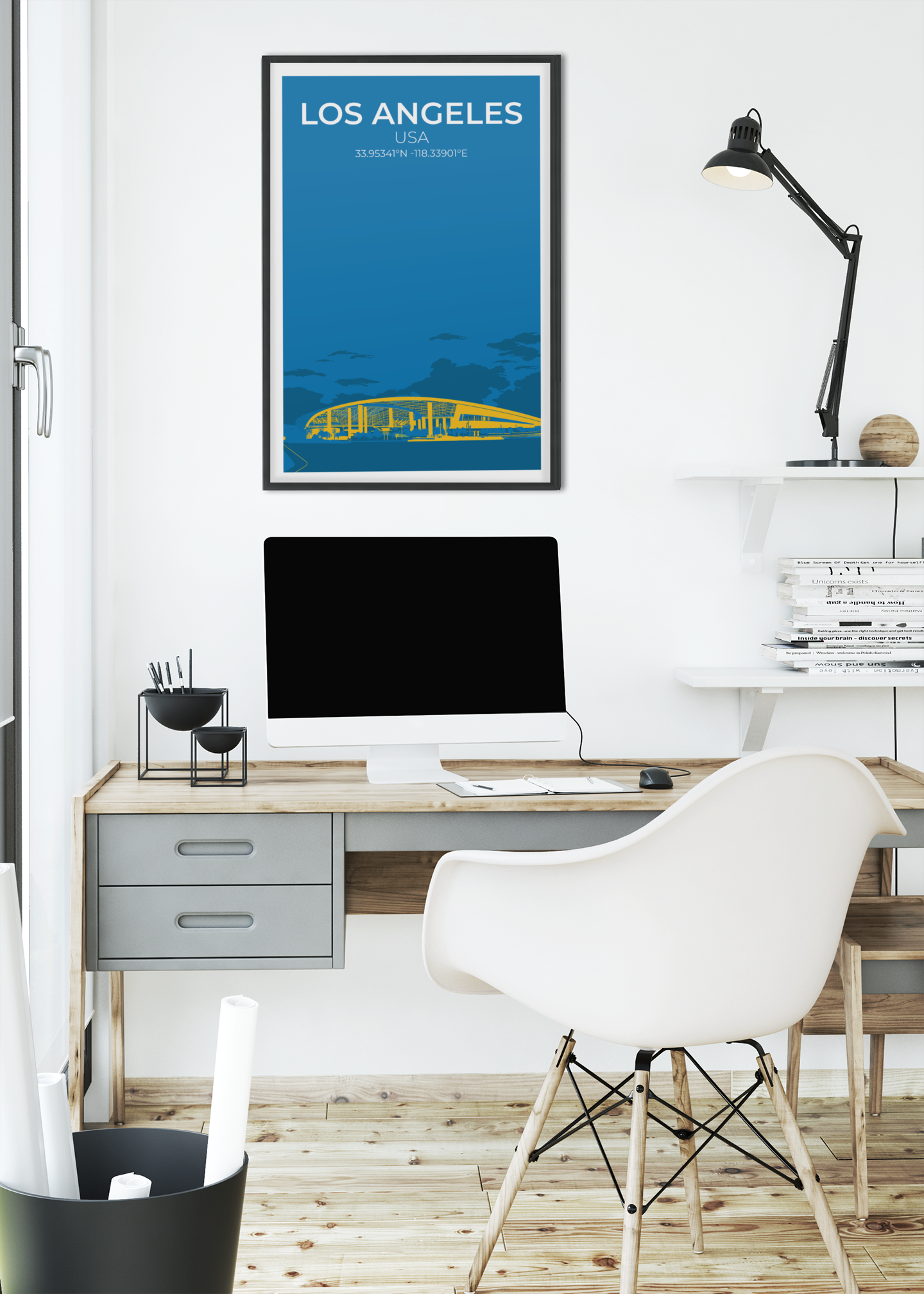 Stadion Illustration Poster Los Angeles
