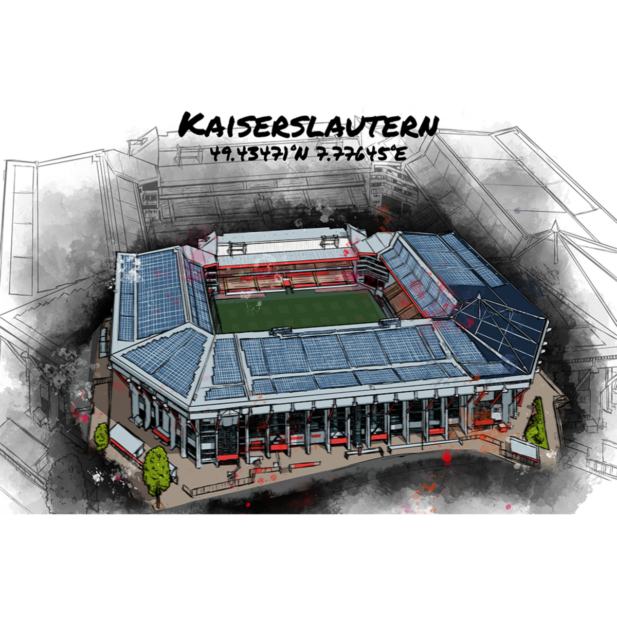 Stadion Poster Kaiserslautern Art Print