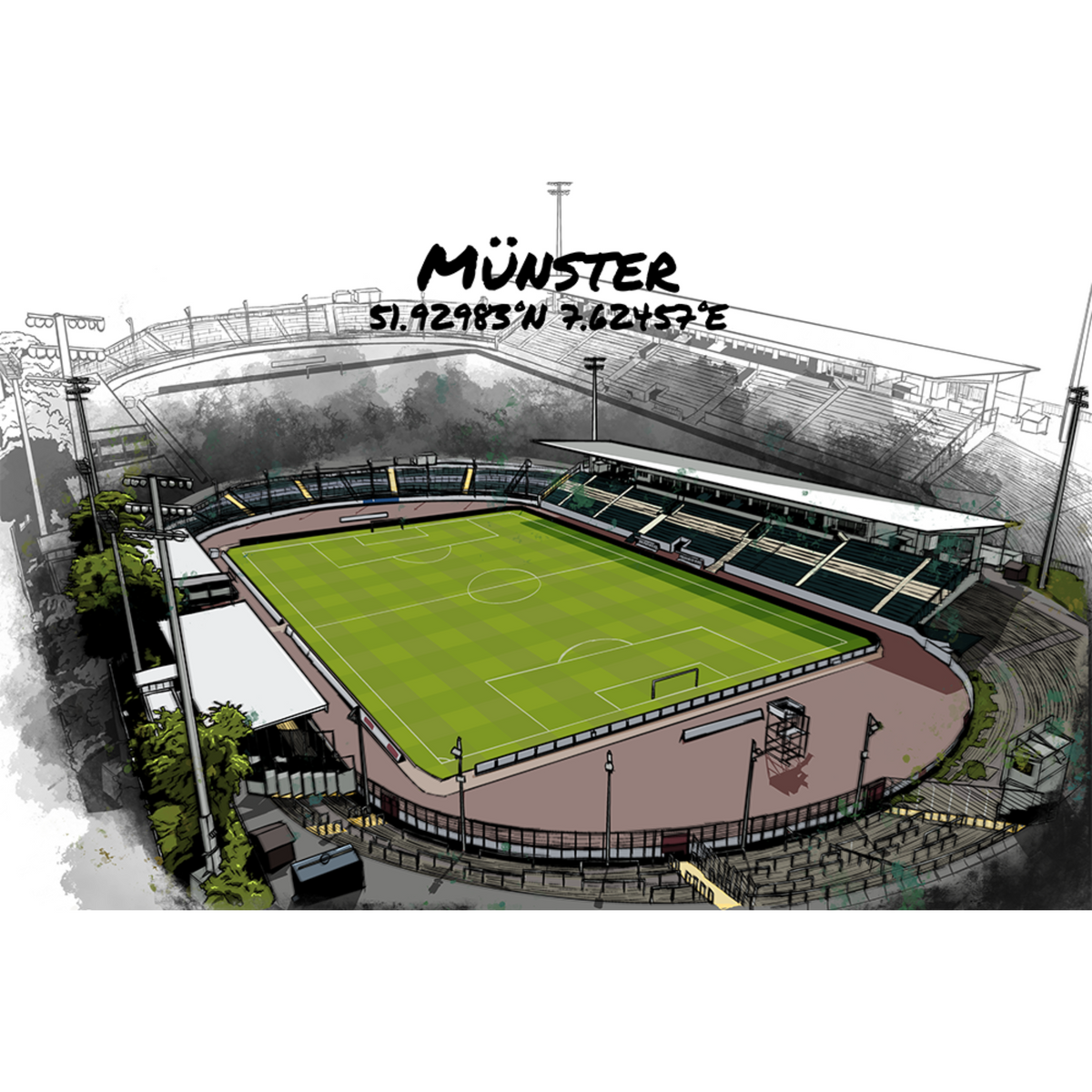 Stadion Poster Münster Art Print