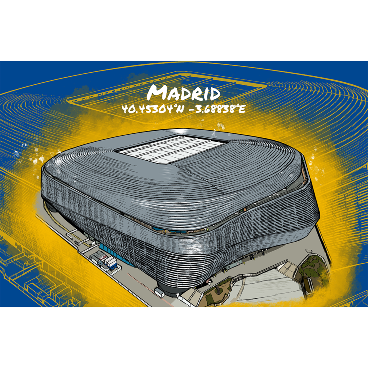Stadion Poster Madrid Art Print - Nach Umbau