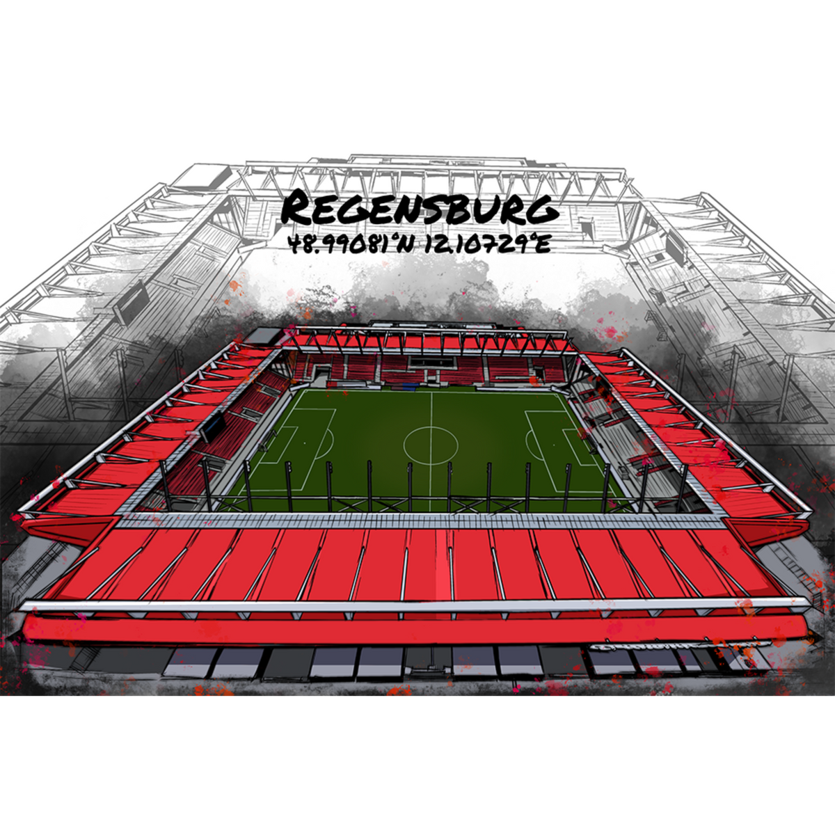 Stadion Poster Regensburg Art Print
