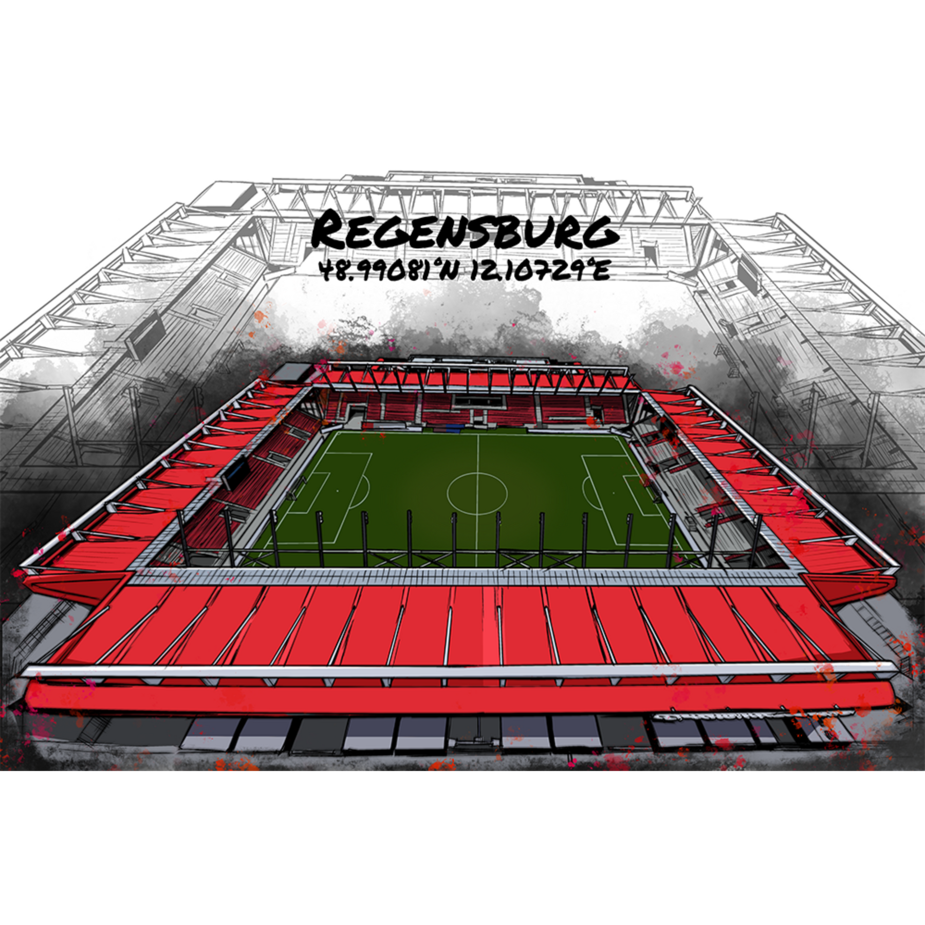 Stadion Poster Regensburg Art Print