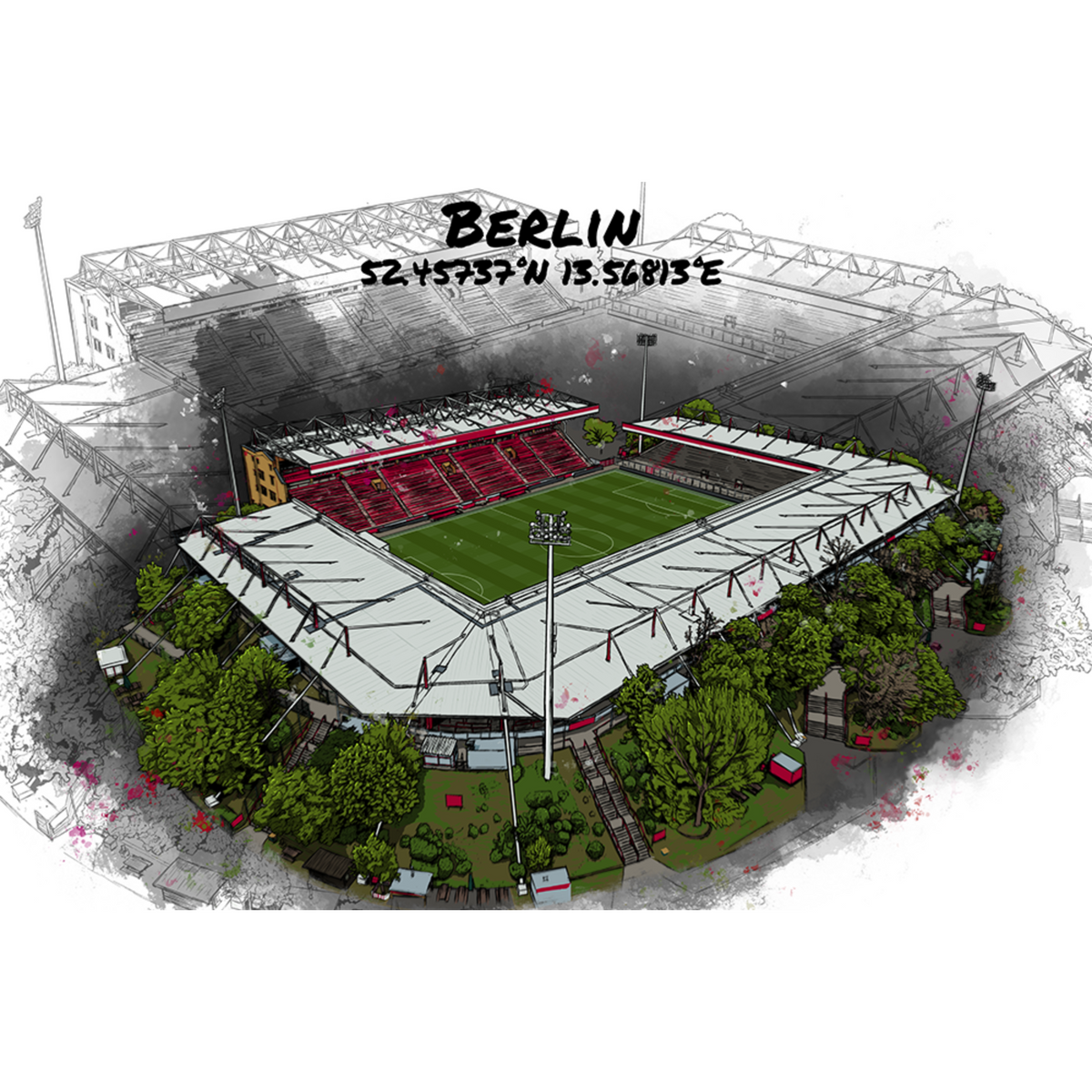 Stadion Poster Berlin Art Print
