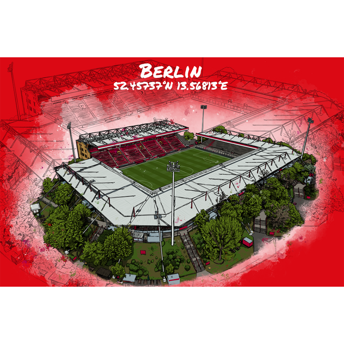 Stadion Poster Berlin Art Print