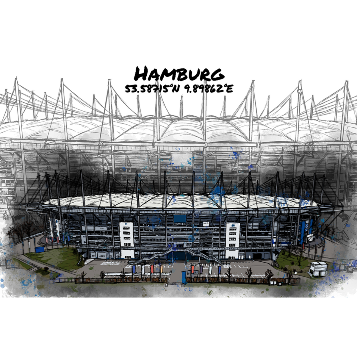 Stadion Poster Hamburg Art Print
