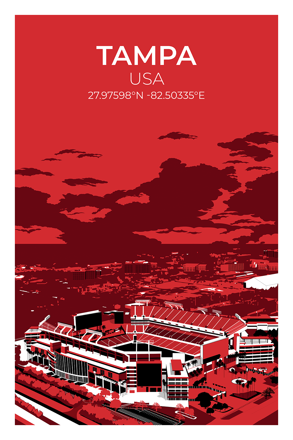 Stadion Illustration Poster Tampa