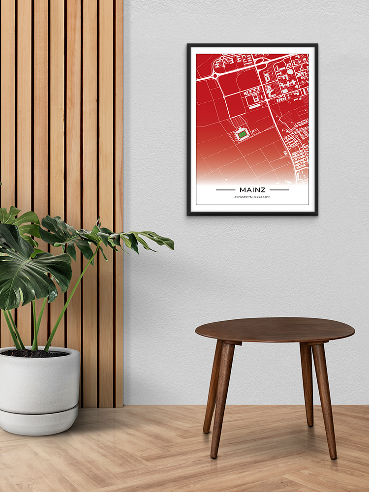 Stadion Poster Mainz, Fußball Karte, Fußball Poster
