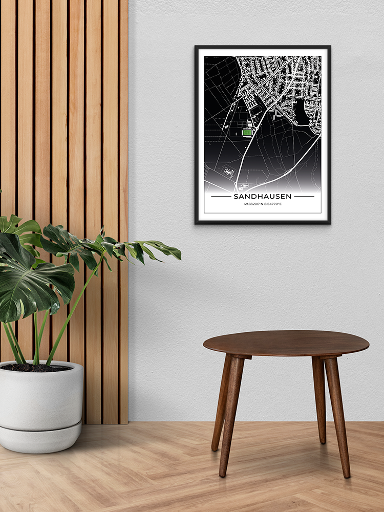 Stadion Poster Sandhausen, Fußball Karte, Fußball Poster