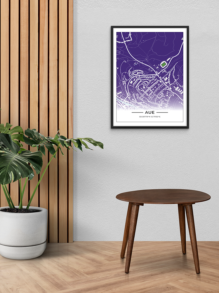 Stadion Poster Aue, Fußball Karte, Fußball Poster