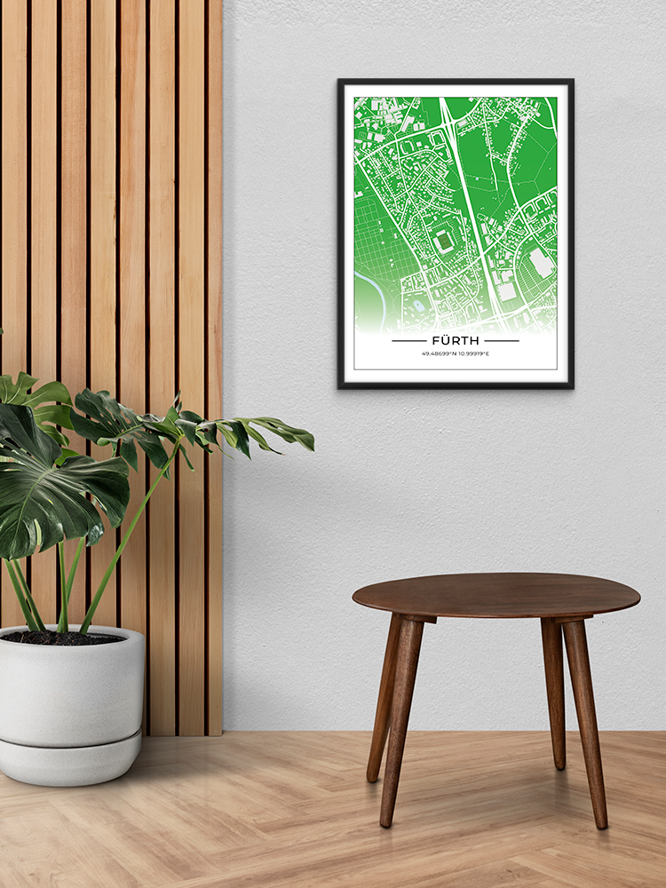 Stadion Poster Fürth, Fußball Karte, Fußball Poster