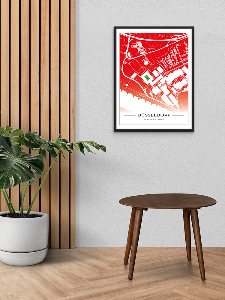 Stadion Poster Düsseldorf, Fußball Karte, Fußball Poster