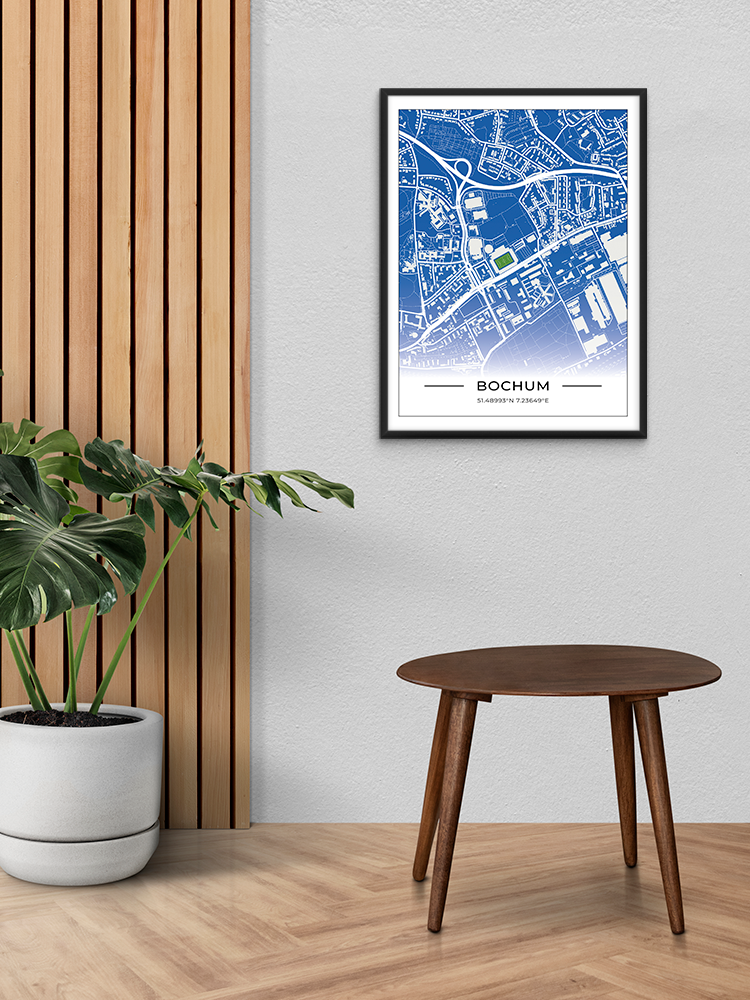 Stadion Poster Bochum, Fußball Karte, Fußball Poster