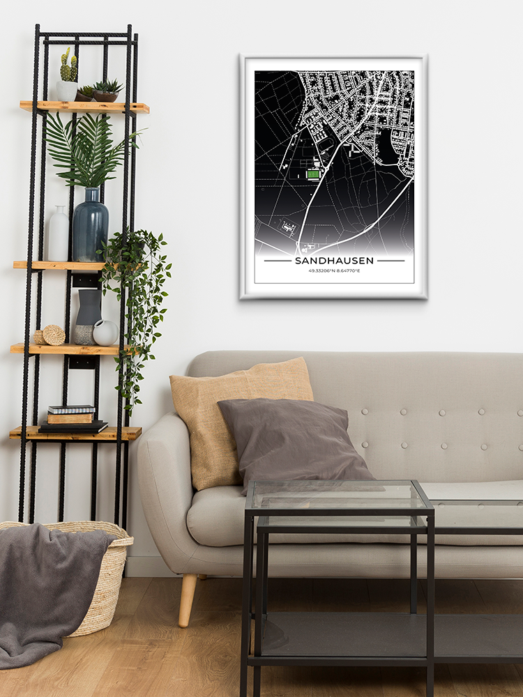 Stadion Poster Sandhausen, Fußball Karte, Fußball Poster