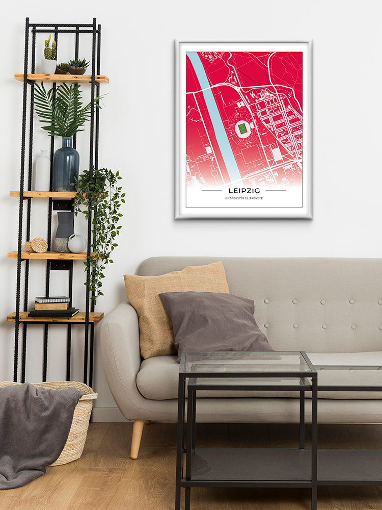 Stadion Poster Leipzig, Fußball Karte, Fußball Poster