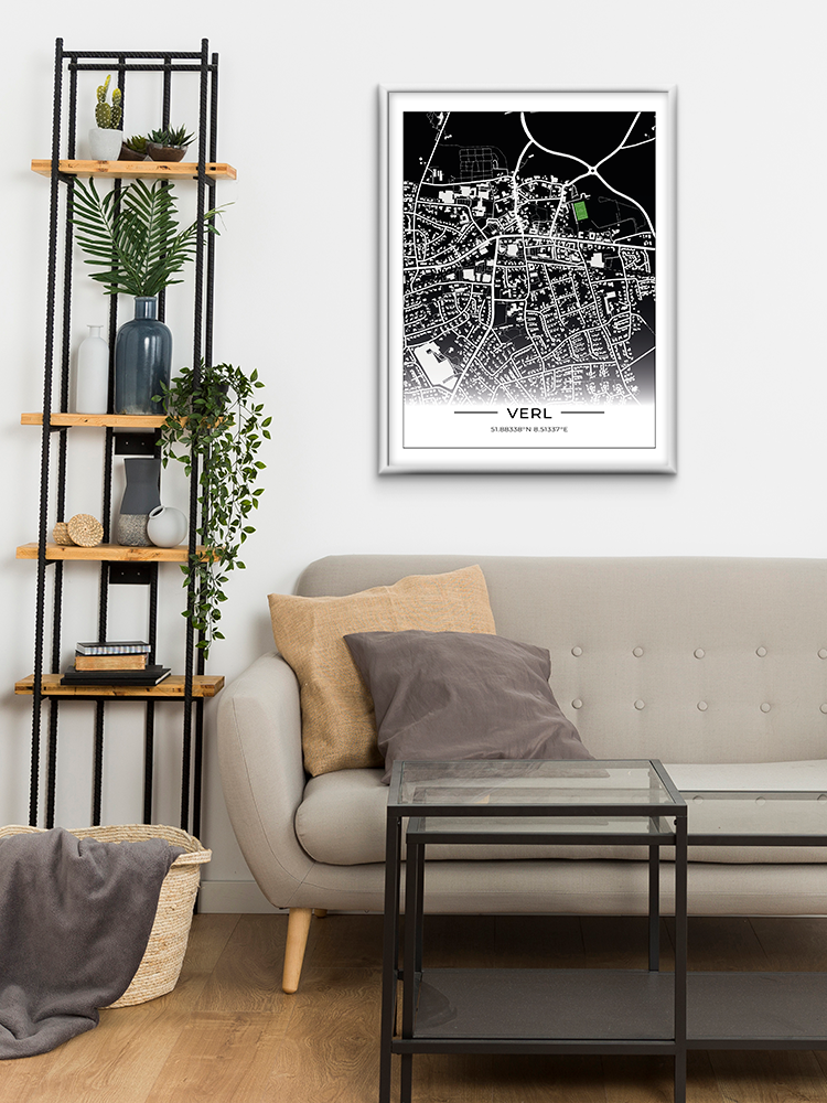 Stadion Poster Verl, Fußball Karte, Fußball Poster