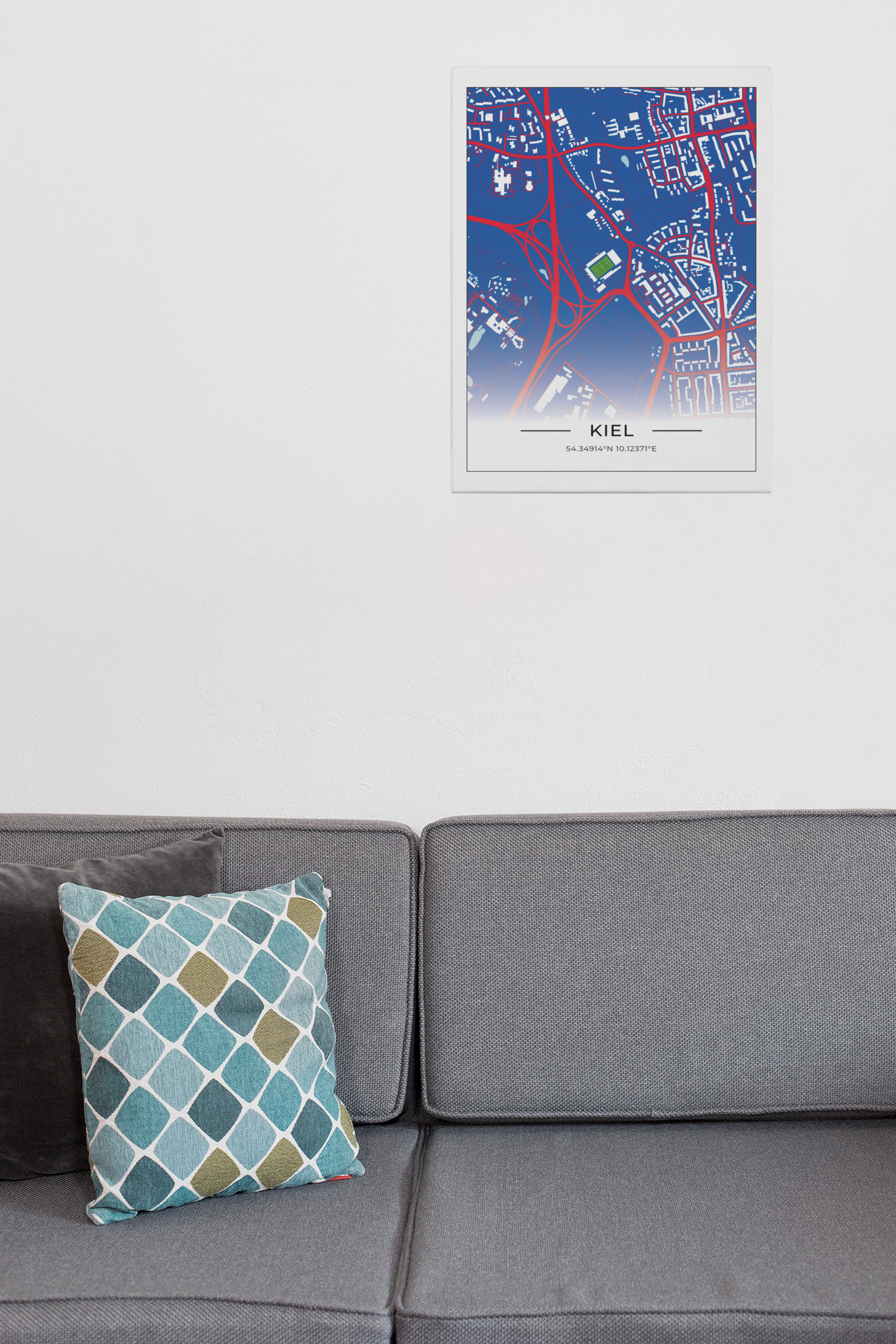 Stadion Poster Kiel, Fußball Karte, Fußball Poster