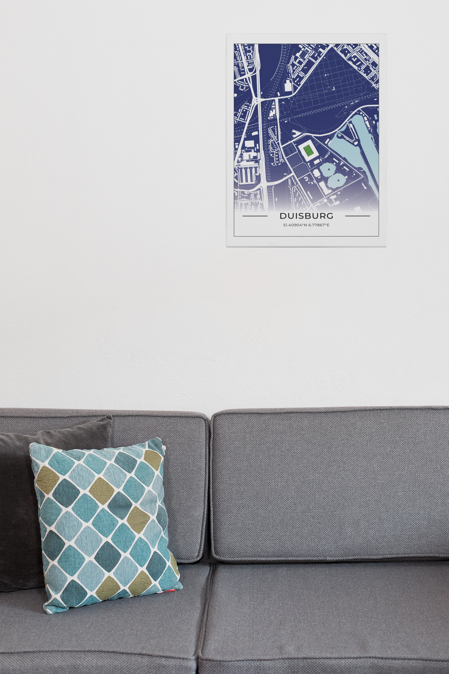 Stadion Poster Duisburg, Fußball Karte, Fußball Poster