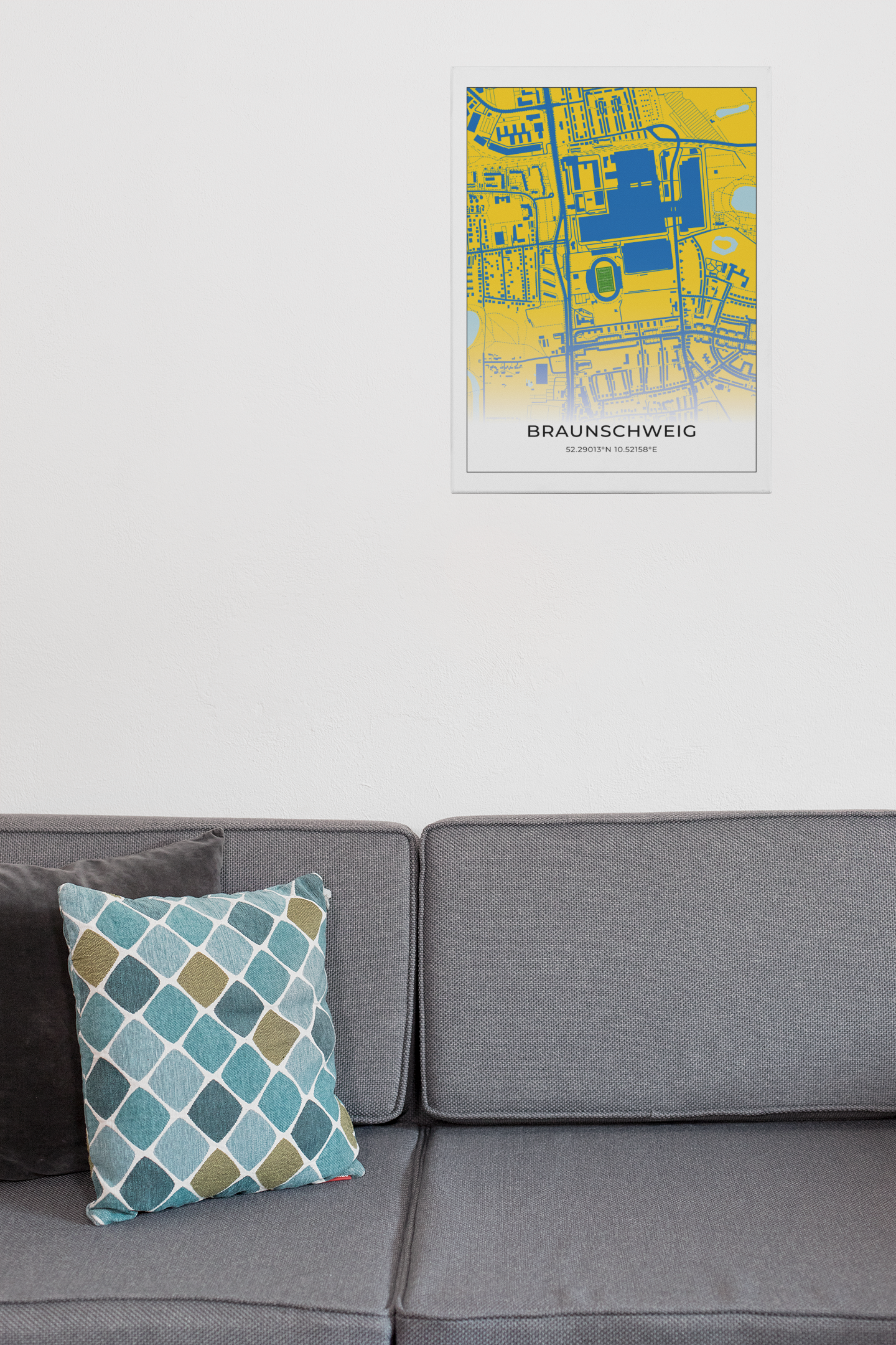 Stadion Poster Braunschweig, Fußball Karte, Fußball Poster