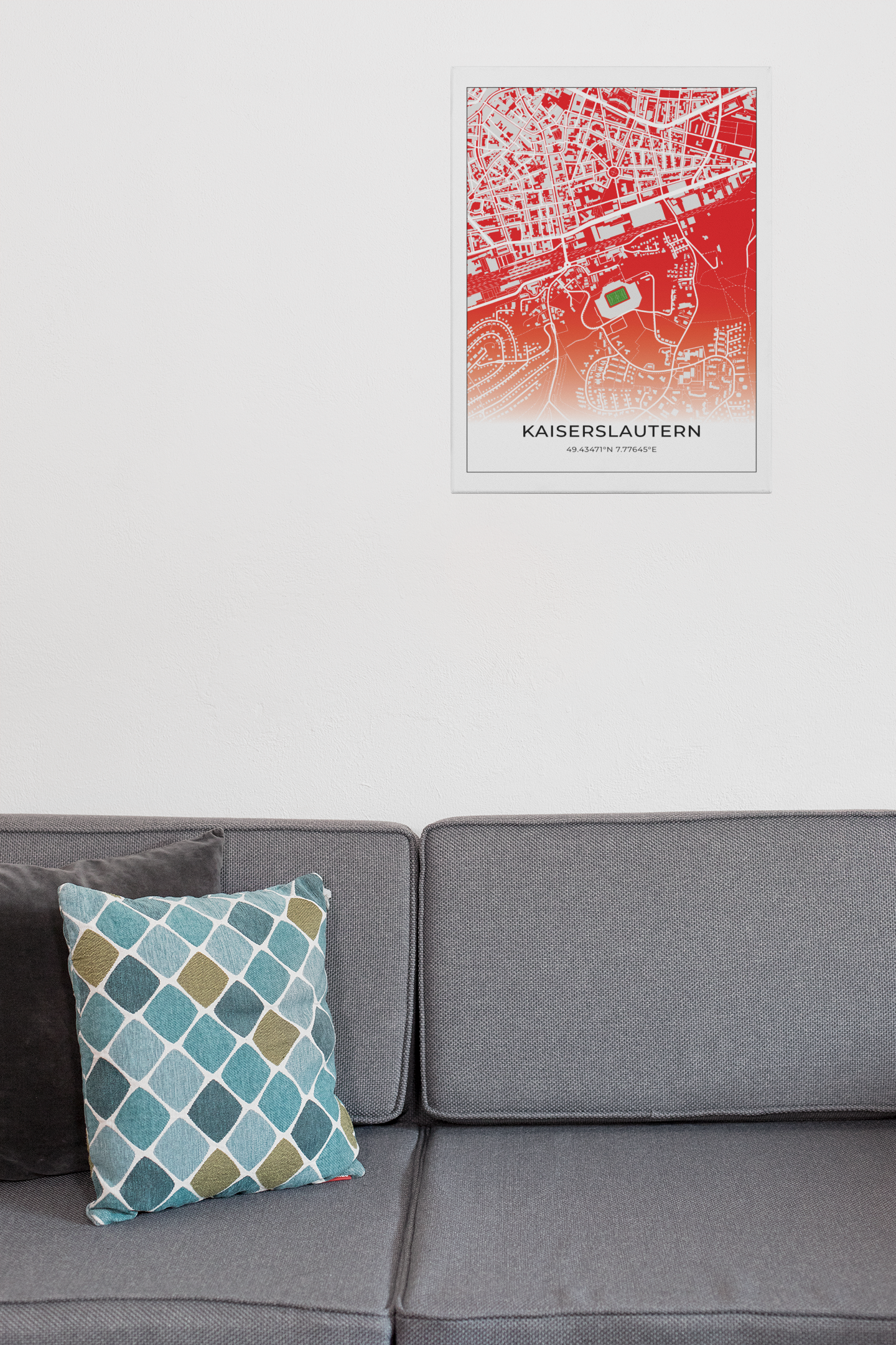 Stadion Poster Kaiserslautern, Fußball Karte, Fußball Poster