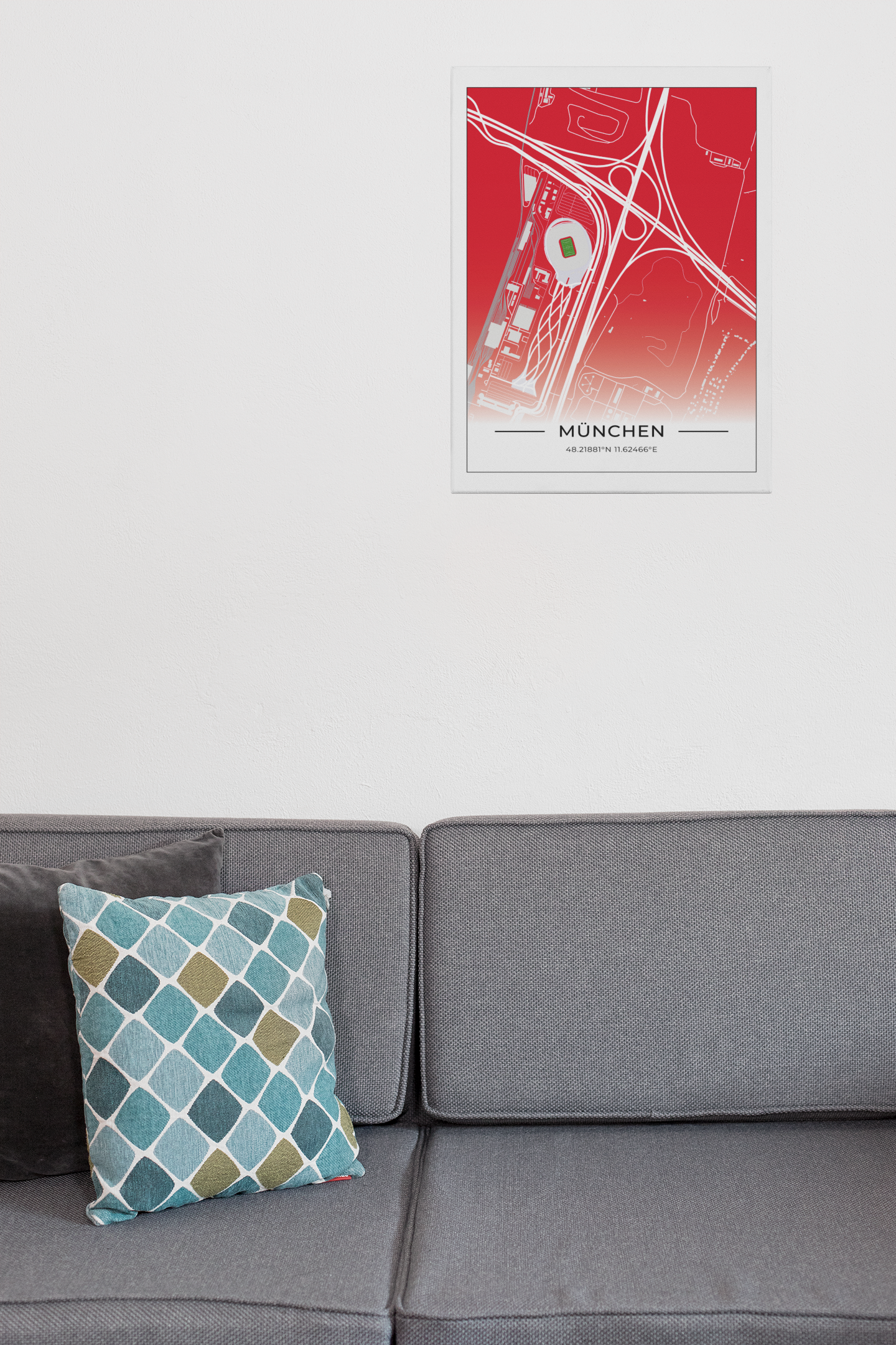 Stadion Poster München, Fußball Karte, Fußball Poster