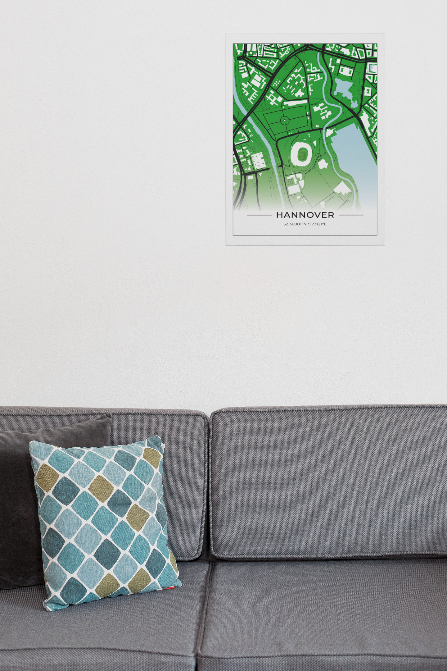 Stadion Poster Hannover, Fußball Karte, Fußball Poster