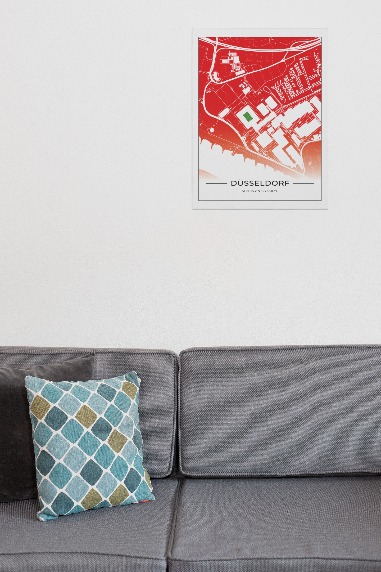 Stadion Poster Düsseldorf, Fußball Karte, Fußball Poster