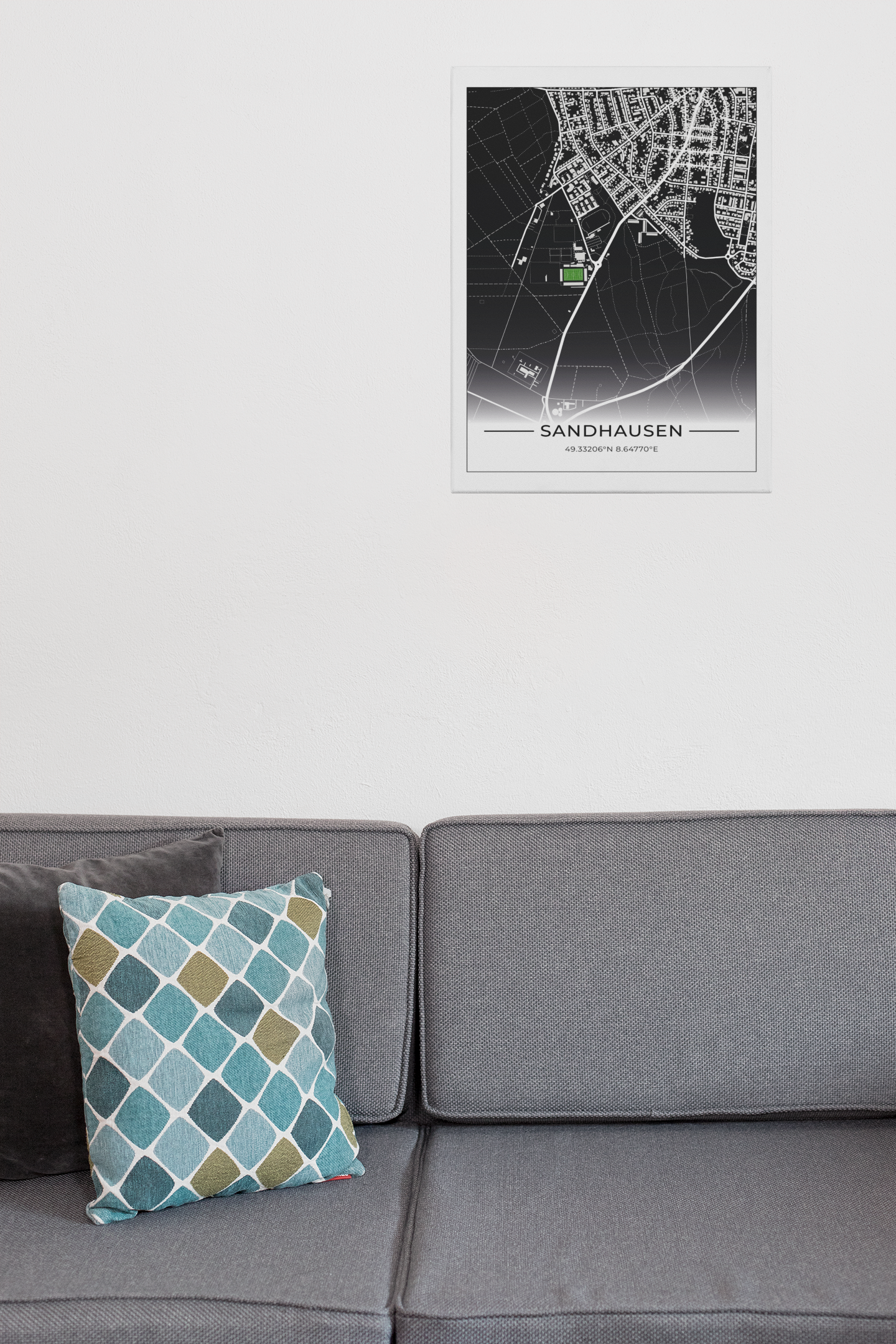 Stadion Poster Sandhausen, Fußball Karte, Fußball Poster