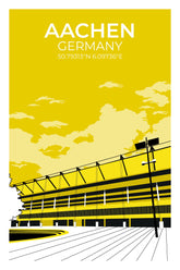 Stadion Illustration Poster Aachen
