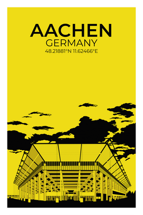 Stadion Illustration Poster Aachen