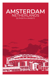 Stadion Illustration Poster Amsterdam