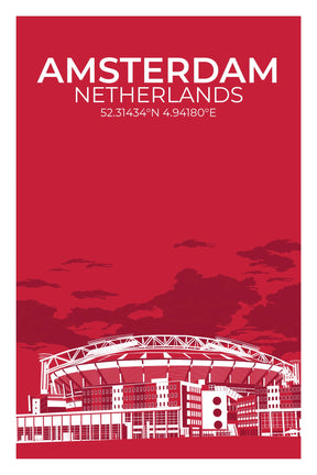Stadion Illustration Poster Amsterdam