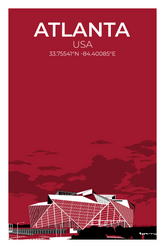Stadion Illustration Poster Atlanta